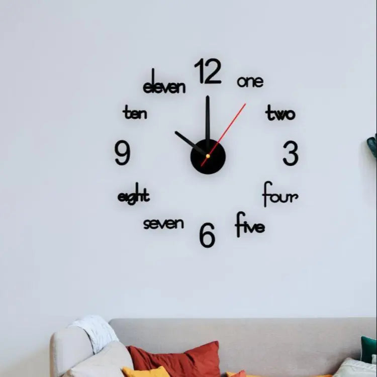 LARGE SIZE WOODEN DIY CLOCK WITH 12 INCHES NEEDLES - 3D 510