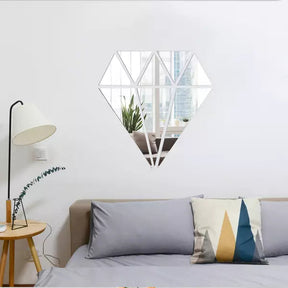 Acrylic diamond shape mirror wall decor - WM 726