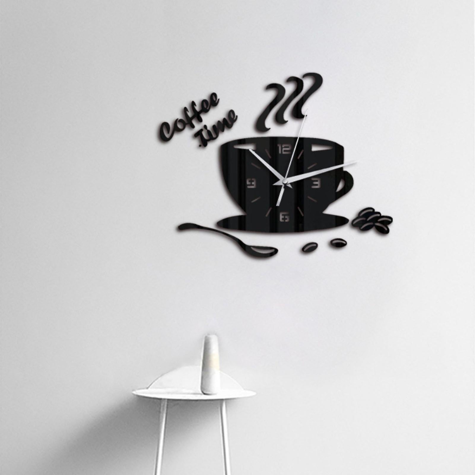 Coffee Time Kitchen Special 3D Silent Wooden Wall Clock - WC 112