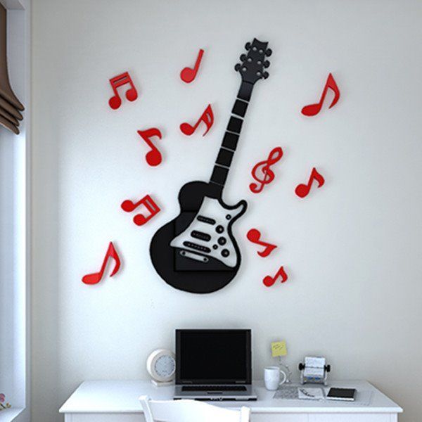 Acrylic Red and Black Guitar For Home Decor - WA 802