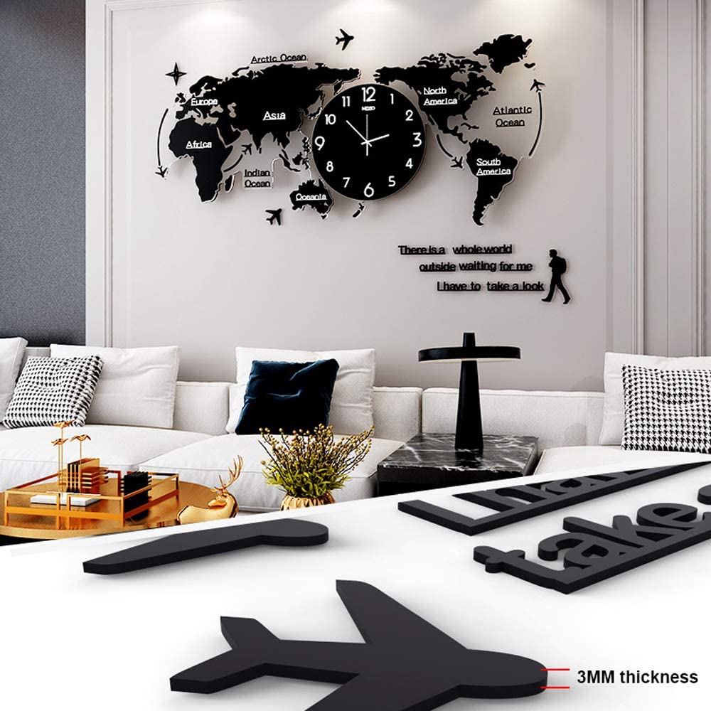 World Map Wooden Wall Clock for Home and Office - WC 111