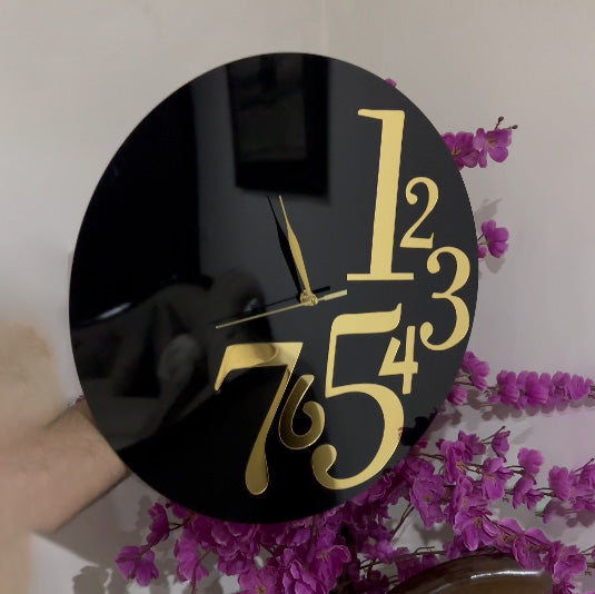 Acrylic Black and Golden clock for Black Lovers - PC 221