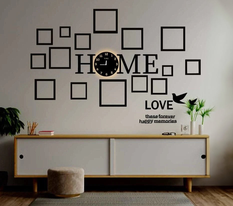 Home clock with frames for home decor - WC 131