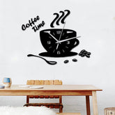 Coffee Time Kitchen Special 3D Silent Wooden Wall Clock - WC 112