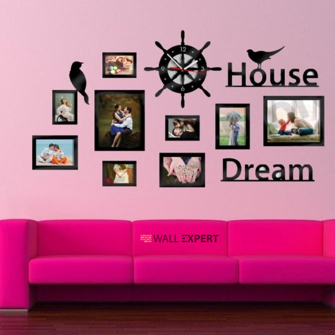 DREAM HOUSE PHOTO FRAMES CLOCK-DIY FOR HOME - WC 116