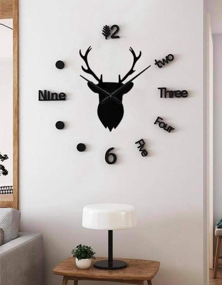 Deer Wall Clock Large - Hot Selling markhor - 3D 501