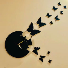 Flying Butterflies 3D Silent Wooden Wall Clock for home decoration - WC 109