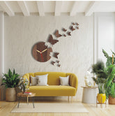 Flying Butterflies 3D Silent Wooden Wall Clock for home decoration - WC 109