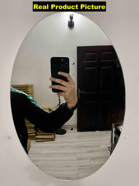 UnBreakable Imported Acrylic Oval Mirror (Self Adhesive) - WM 701