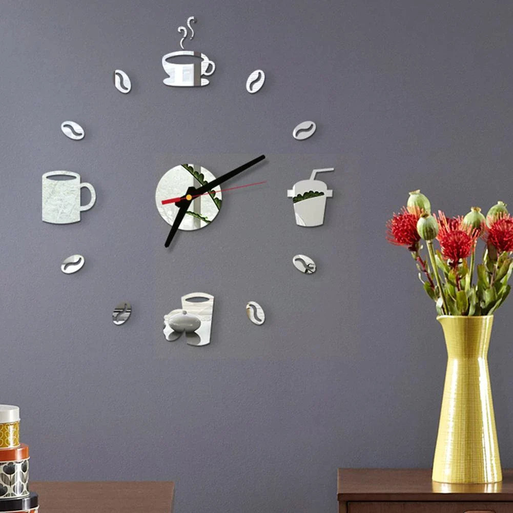 3D Acrylic Cup and Coffee Wall Clock DIY - 3D 503