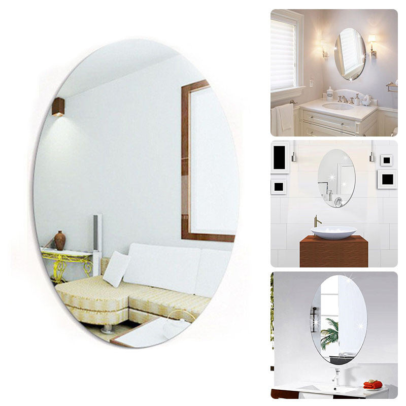 UnBreakable Imported Acrylic Oval Mirror (Self Adhesive) - WM 701