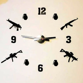 Acrylic Gun Wall Clock - 3D 505