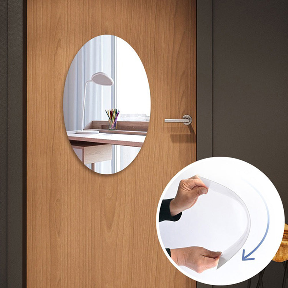 UnBreakable Imported Acrylic Oval Mirror (Self Adhesive) - WM 701